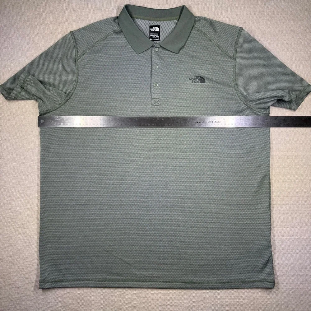 The North Face Mens Horizon FlashDry Polo Shirt Green Short Sleeve UPF 50 XXL